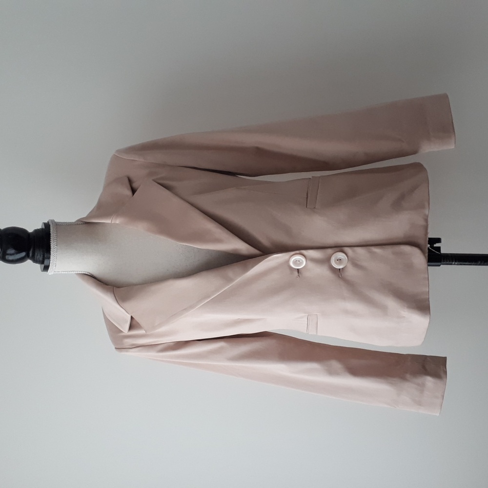 Up To You blush satin blazer